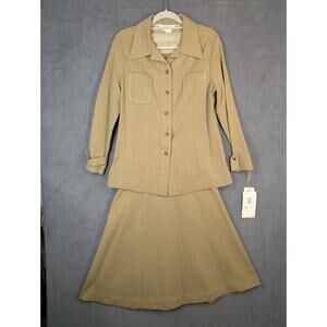 Madison Wardrobe Maker Skirt Suit Size 16 Beige Camel 1952 NWT NOS